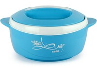  CELLO Sapphire Insulated Inner Steel Casserole for Roti, 1310ml, Blue | Hot Box for Kitchen | Hot Pot for Home | Chapati Box | Locks in The Cold & Heat for Long | Serving Bowl with Lid 