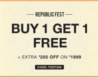 Max Fashion Republic Fest - Buy 1 Get 1 Free + Extra 200 Off