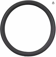 Amazon Brand - Solimo Faux Leather Steering Wheel Cover, Large, Black