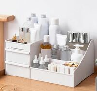 (Lightning) ALOXE Cosmetic Organizer Box Drawers Storage Plastic Stationary Box | Make Up Organiser For Women