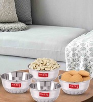 Hazel - Set of 4 Stainless Steel 250ml Each Dinner Bowl