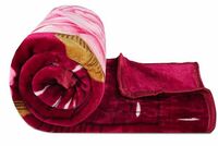 BSB HOME Premium Super Soft Cloudy Printed Mink Double Bed Blanket for All Season, Ultrasoft & Cozy Single Ply Blanket | |220 x 230 Cm (Coffee Brown & Beige & Red, Pack of 1)| TC - 280