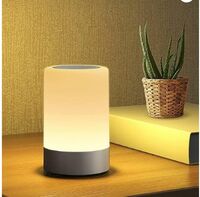 FLYNGO Plastic Touch Control Led Night Light Table Lamp For Bedroom, Living Room, And Study, With 3-Color Settings, Adjustable Brightness, Usb Rechargeable (A1) White