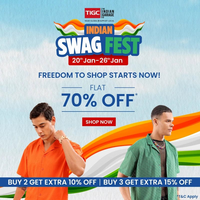 The Indian Garage co: Indian Swag Fest 20th - 26th Jan - Flat 70% Off (Buy2 Extra get 10% Off/Buy 3 Extra Get 15% Off)