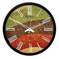  Solimo Plastic Silent Movement Designer Wall Clock (Black Frame, 12-inch) 