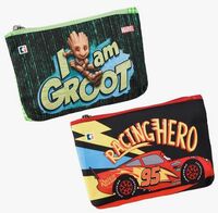 Kuber Industries Pack of 2 Pencil Pouch | Square Stationary Pouch | Pen-Pencil Box for Kids | School Geometry Pouch | Pencil Utility Bag | Zipper Pencil Organizer | Green & Red