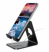 Hiker S3 Cell Phone Holder Mini Mobile Stand for Desktop, Metal Mobile Stand for Table & Bed, Supports All Smartphones & Tablets (Black)