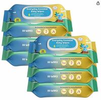 MUMta Cleansing Baby Wipes, Enriched with Aloe Vera, Jojoba seed oil, Shea Butter & Vitamin E - 80 Counts/Pack| Essential Wet Wipes with Lid, Alcohol and Paraben free wipes for Babies/Kids (Pack of 6)