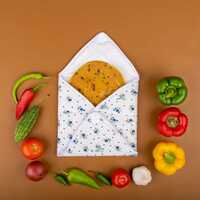 Clazkit Set of 4 Roti Chapati Cover 100% Cotton Traditional Roti Rumals Tortilla Covers-Square