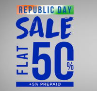 Jack & Jones Republic Day Sale - Flat 50% off + Extra 10% Off + 5% Prepaid Off [24-27 Jan]
