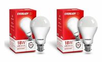 Eveready 18W LED Bulb | 1800 Lumen | 4KV Surge Protection | Long Life & Low Maintenance | BIS Certified | 1 Year Warranty | 100 Lumens Per Watt | Cool Day Light (6500K) | B22 | Pack of 2