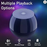 pTron Newly Launched Musicbot Pop Mini 8W Wireless Speaker, Immersive Sound, 52mm Driver, 8H Playtime, Bluetooth V5.3, MicroSD Card & USB Playback, TWS Pairing Feature, Integrated Music Control (Blue)