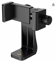 TECHONTO 360° Degree Cell Phone Holder with Adjustable Clamp Phone Tripod Mount Adapter Compatible with Smartphones & All Types of Tripods - Black