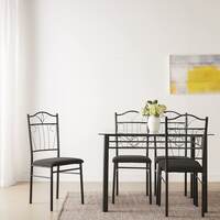 Amazon Brand - Solimo Dorado Glass 4 Seater Dining Set 