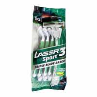 @Rs 100 Laser 3 Sport Triple Blade (10 Pieces) Menthol Razor 