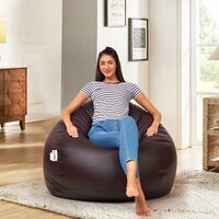 Amazon Brand Solimo Premium Faux Leather Bean Bag Filled with Beans