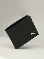 Puma Black Leather Textured Bi-Fold Wallet