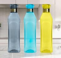 HomeWiz Kitchen Unbreakable Plastic Water Bottle I Leak Proof I BPA Free Food Grade Fridge Water Bottle I Ideal for Gym, Office, Home, Travel, College, Easy to Clean, 1 Litre Each, Set of 3, Assorted