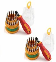 ARTO Professional Household Repair 31 in 1 Tool Kit Magnetic Screw Driver, Repairing Set Replaceable Straight Multitool for Laptop, Mobile Phone, iPhone, Electronic(Multicolor) (Pack of 2)