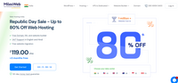 Miles Web Republic Day Sale - Up to 80% Off Web Hosting