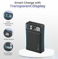 Portronics Luxcell Mini 20K Advanced 20000 mAh Smallest Power Bank with 22.5W Max Output, LED Indicator, Mach USB-A Output, Type C PD Output, Type C Input, Wake Up Button(Black)