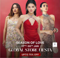 Nykaa Fashion Global Store Fiesta - Season of Love Upto 75% off + Extra 15% off + Combo offers & More  (27-30 Jan)