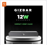 @570(80% off) GIZMORE Gizbar 1200 Soundbar With 12W, 6 Hours Playtime (Grey)  