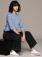 Roadster The Lifestyle Co. Printed High-Low Casual Shirt