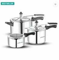 BAJAJ 2 L, 3 L, 5 L Inner Lid Pressure Cooker  (Aluminium)