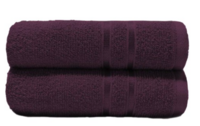 MYTRIDENT 2 Pcs Purple 400 GSM Pure Cotton Hand Towels