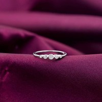 Silver Zircon Penta Glow Ring @699