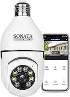 SONATA GOLD Series 1080p HD Bulb Light Wireless IP Camera,Fish Eye 360 Degree Panoramic Mini Lamp IR CCTV Home Security Camera (Cloud Camera) White