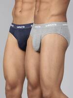 LEVI'S  Pack of 2 Contoured Double Pouch, Tag Free Comfort & Smartskin Technology Style# 009 Neo Solid Men Brief