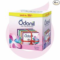 Odonil Bathroom Air Freshner Blocks - 288g (72g*4) | Mixed Fragrances: Jasmine, Lavender, Orchid, Rose| Long Lasting Fragrance | Lasts upto 45 days