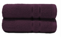MYTRIDENT 2 Pcs Purple 400 GSM Pure Cotton Hand Towels