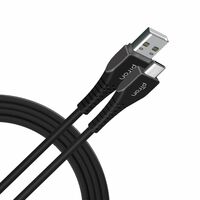 pTron USB-A to Type-C 2.4A Fast Charging Cable compatible with Android Phones/Tablets, 480mbps Data Transfer Speed, Made in India, Solero T241 Tangle-free Type-C USB Cable (Round, 1M, Black)
