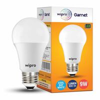 wipro Garnet 9W LED Bulb for Home & Office |Cool Day White (6500K) | E27 Base|220 degree Light coverage |4Kv Surge Protection |400V High Voltage Protection |Energy Efficient | Pack of 1
