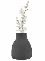 Amazon Brand - Solimo Flower Vase with Rust-Resistant Coating | Stylish and Easy-to-Clean Finish | Compact Design for Modern Décor | Bouquet Vase (Small) - Textured Black