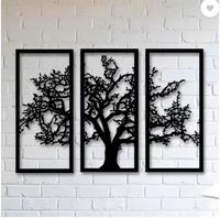 Mitansh The 3D Wall Art TREE 3 PIECES WALL ART2 149(Black)Suitable for Living Room,Foyer,Bedroom,Hallway  (Black)