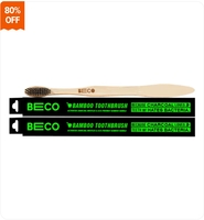 Beco Bamboo Toothbrush Charcoal Activated Soft Bristles - (1 Piece x 2)