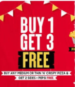 Pizza Hut - Buy 1 Get 3 Free Pizza 
