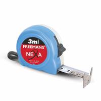 FREEMANS NEXA 3m:16mm Steel Inchi Measuring Tape - 3m With Unbreakable ABS case || Click Action Front Lock || Double-sided Printing and Belt Clip