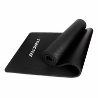 Amazon Brand - Symactive 10mm Extra Thick NBR Yoga Mat with Carrying Strap, Yoga Mat for Women & Men for Workout, Yoga and Fitness (Black)