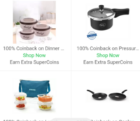 Flipkart 100% Supercoins back on Cookware and Household items