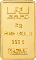 Bangalore Refinery GB24K-999-2G 24 (9999) K 2 g Gold Bar