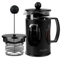 AGARO Elite French Press Coffee And Tea Maker, Borosilicate Glass Body, BPA Free Plastic Lid Strainer, 600Ml