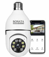 SONATA GOLD Series 1080p HD Bulb Light Wireless IP Camera,Fish Eye 360 Degree Panoramic Mini Lamp IR CCTV Home Security Camera (Cloud Camera) White