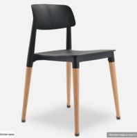 Bella Plastic Cafe Chair in Black Colour
