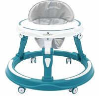 StarAndDaisy 360° Baby Walker Adjustable Height, Multi-Function Anti-Rollover Folding Walker with Height Adjustable 6-24 Months Baby Boy & Girl Walker (Blue)