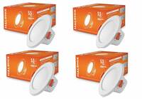 Halonix Polycarbonate Kornet 5.5-Watt Junction Box White Led Downlighter| Cut Out- 3 Inch | Surge Protection - Upto 4 Kv (Pack of 4, White)